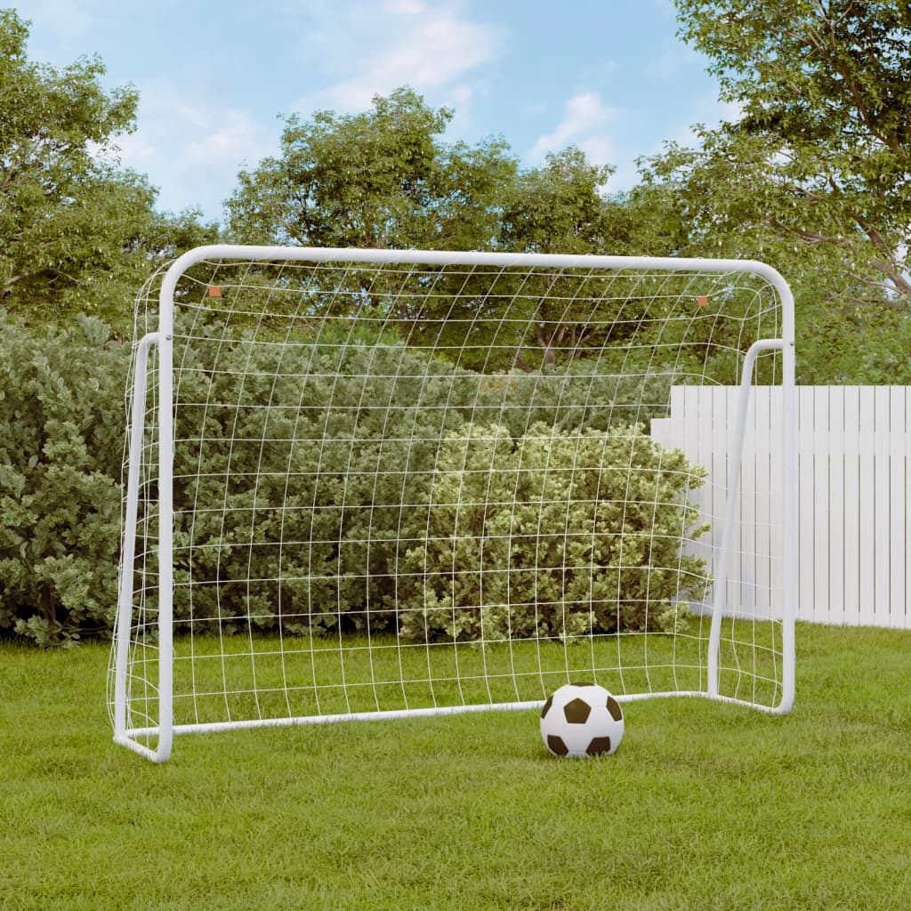 vidaXL Football Goal with Net White 84.3x29.5x59.8 Steel&Polyester