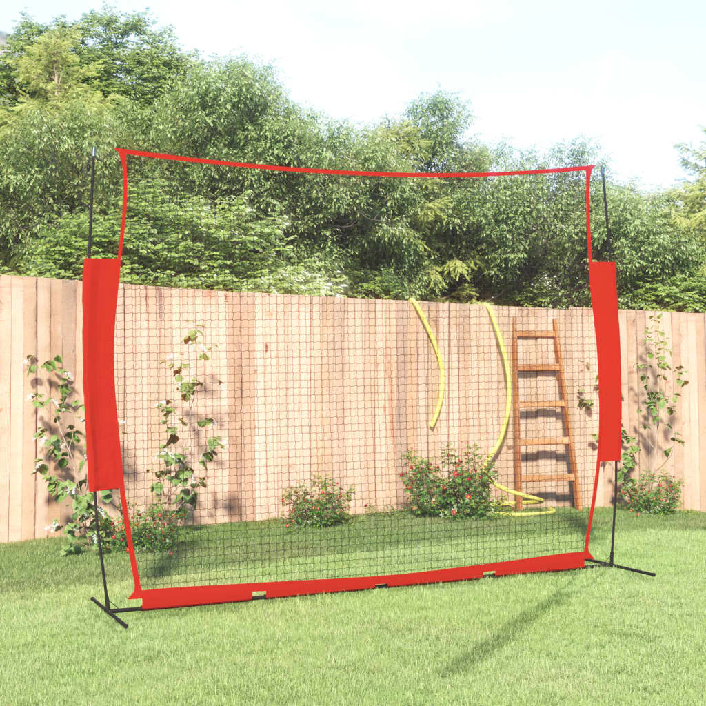 vidaXL Portable Baseball Net Red&Black 145.3x42.1x106.7 Steel&Polyester