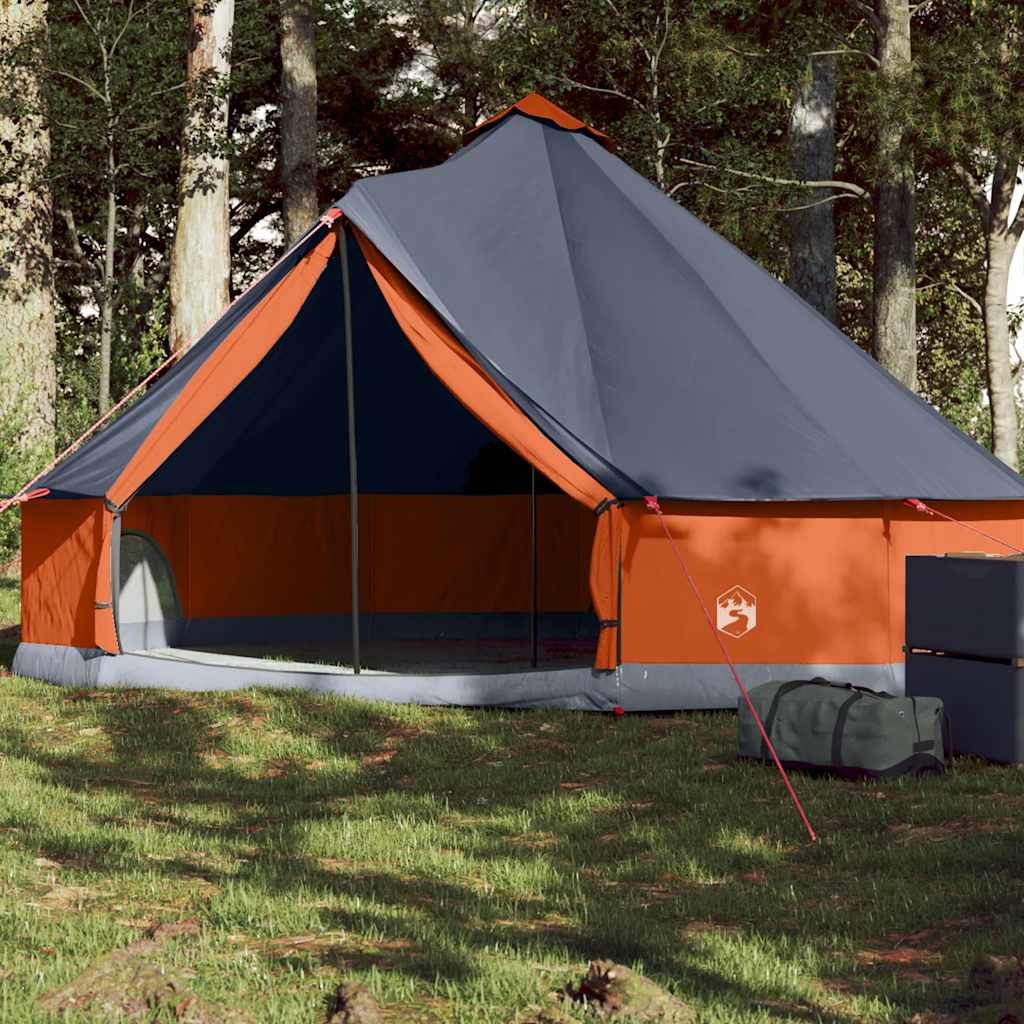 vidaXL Family Tent Tipi 6-Person Gray and Orange Waterproof