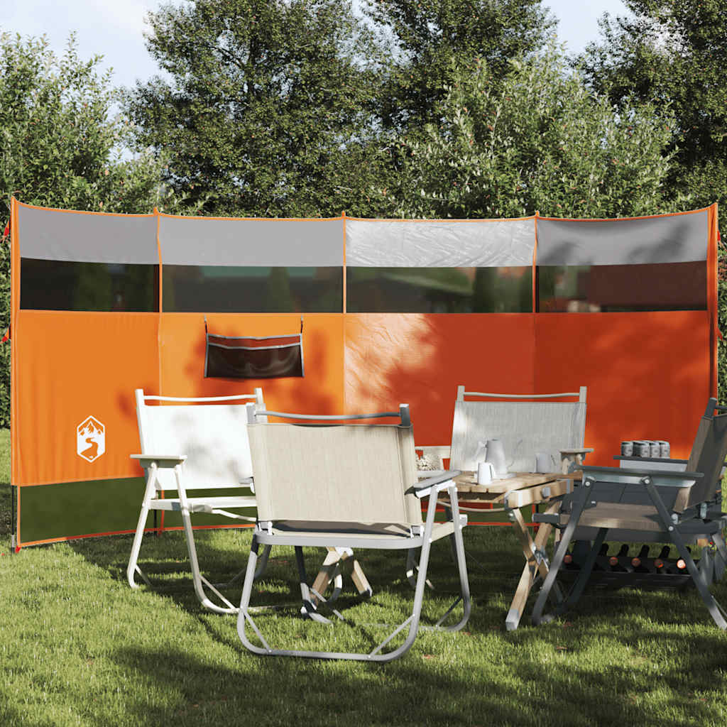 vidaXL Camping Windbreak Orange 144.1x59.8x59.8 Waterproof