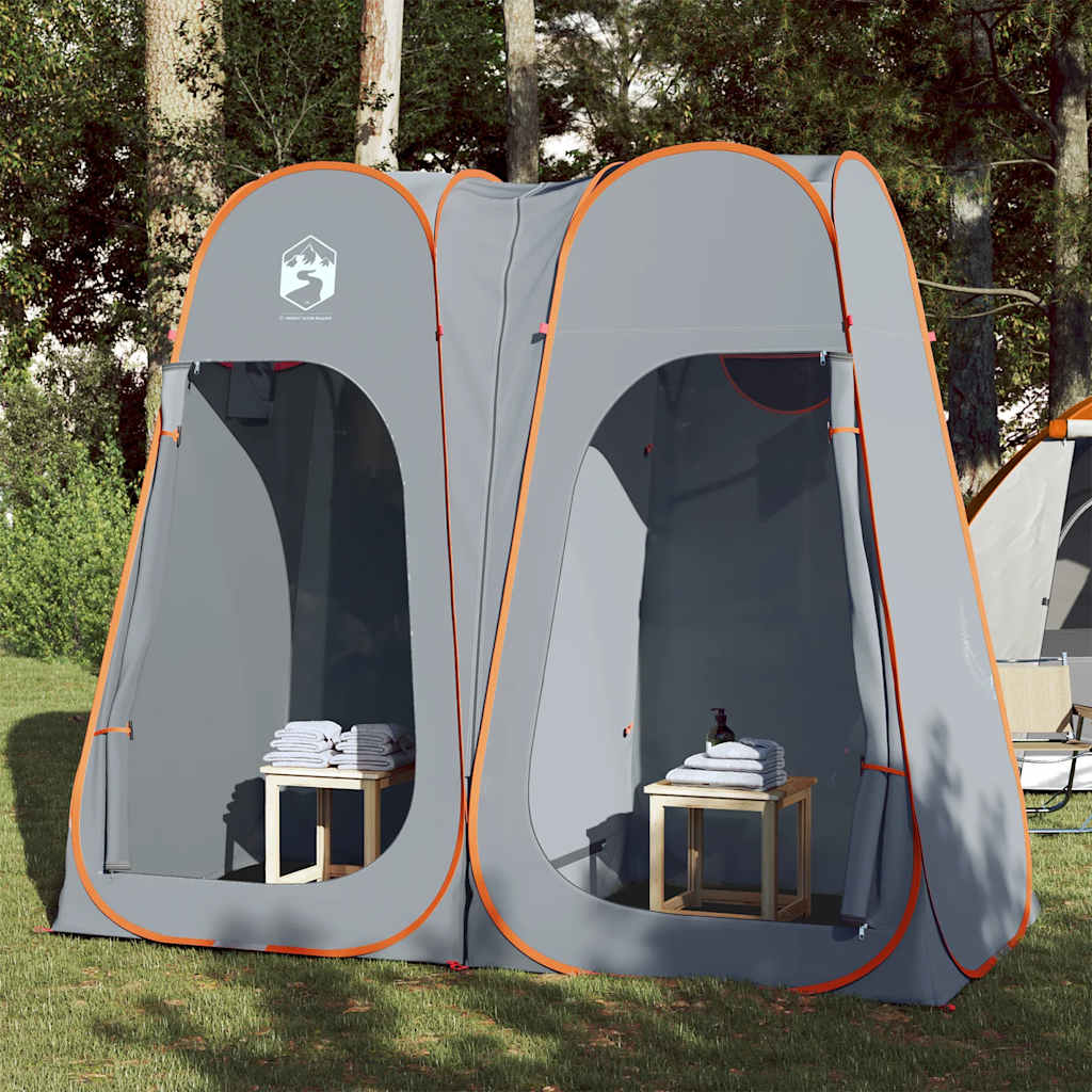 vidaXL Privacy Tent Gray and Orange Pop-up Waterproof