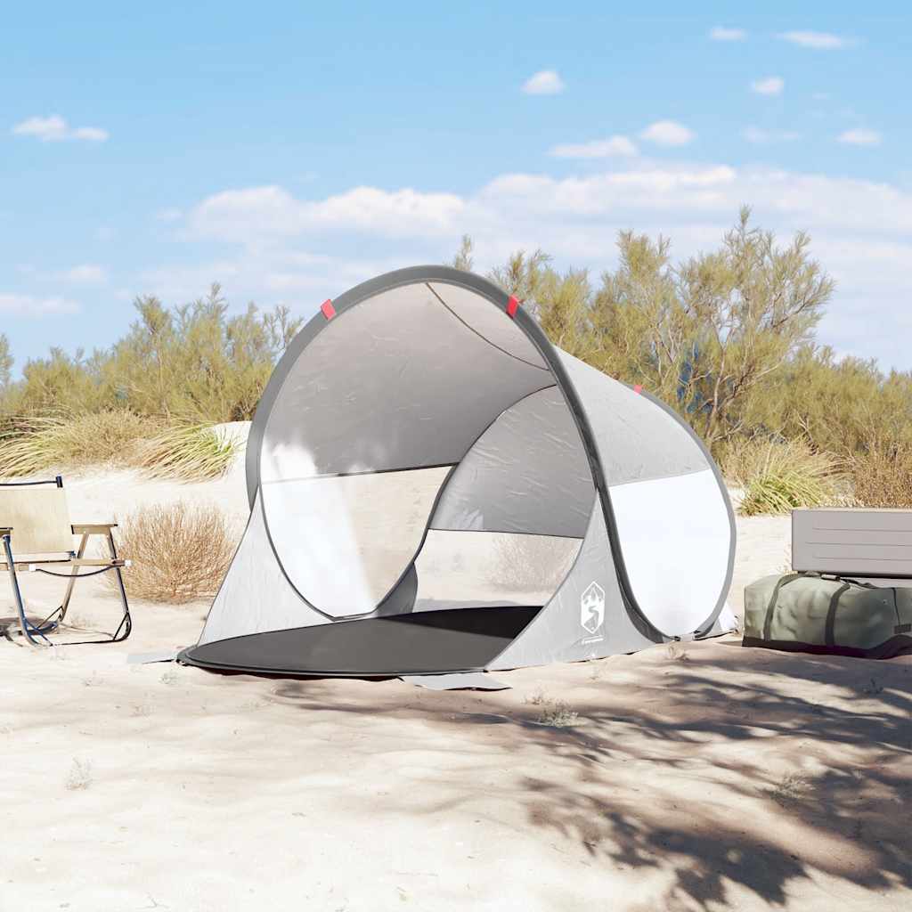 vidaXL Beach Tent Gray Pop-up Waterproof
