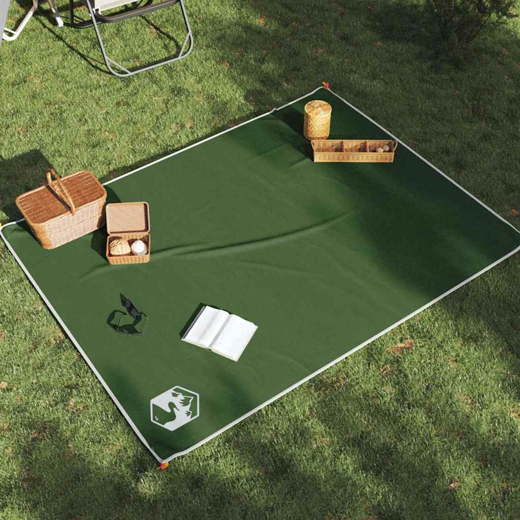 vidaXL Picnic Blanket with Pegs Green 80.7x61