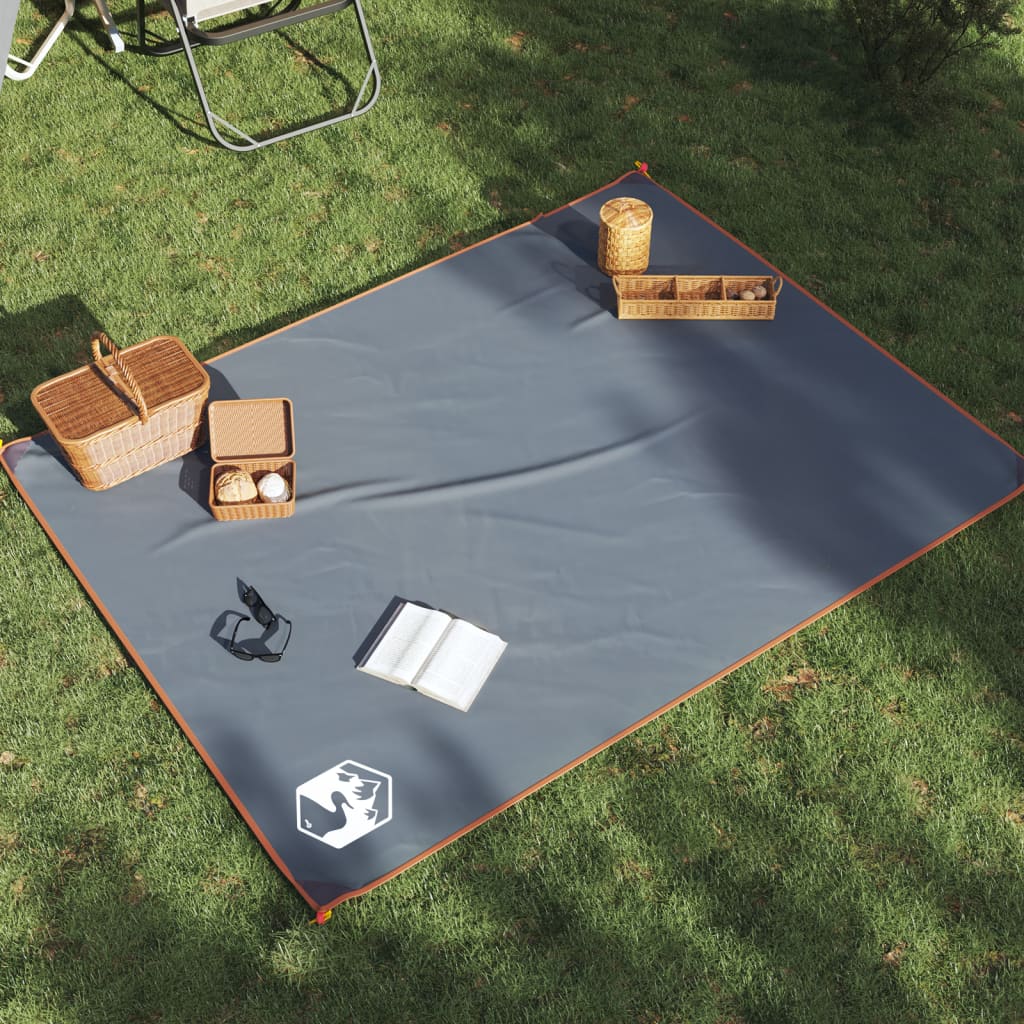 vidaXL Picnic Blanket with Pegs Gray and Orange 80.7x61