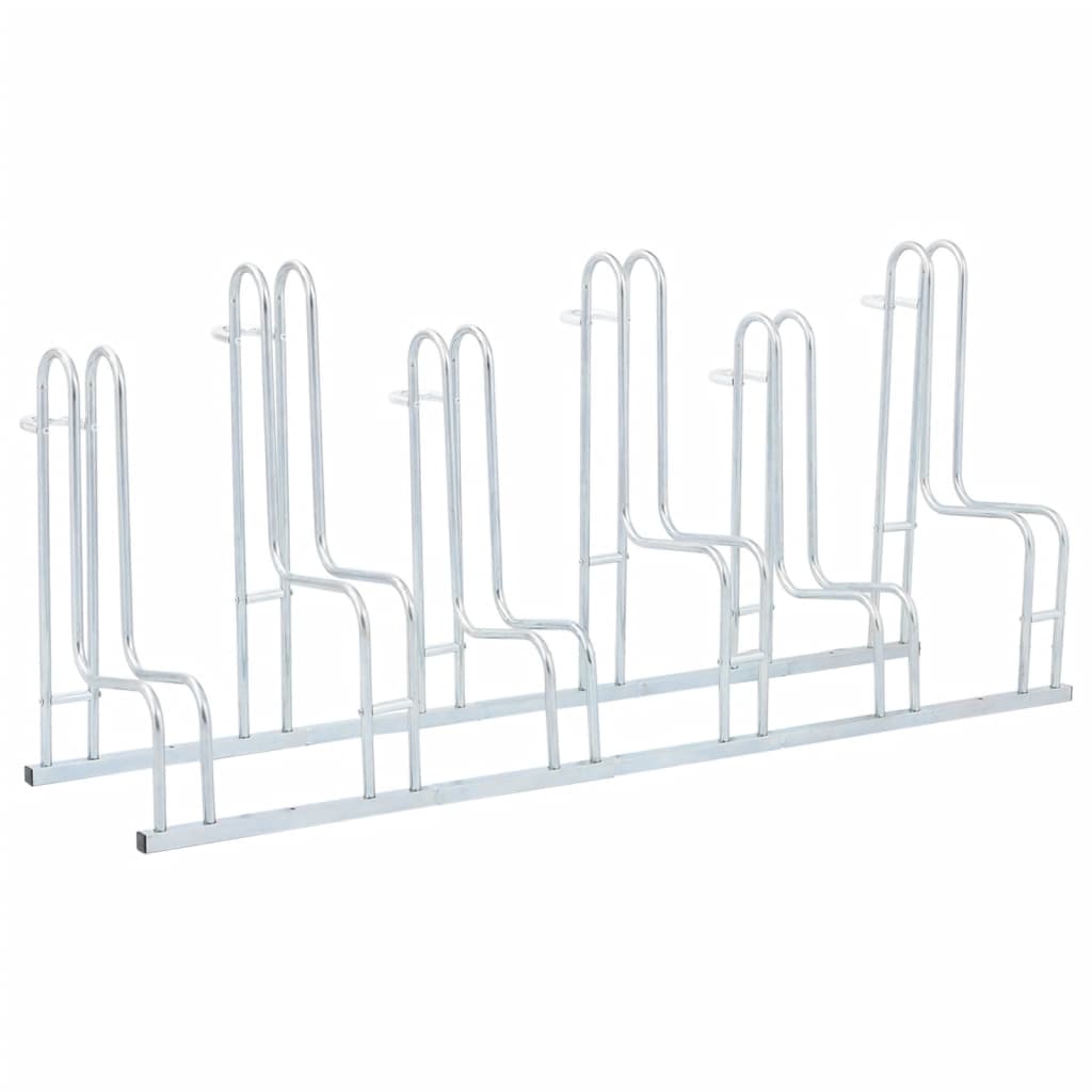 vidaXL Bicycle Stand for 6 Bikes Floor Freestanding Galvanized Steel