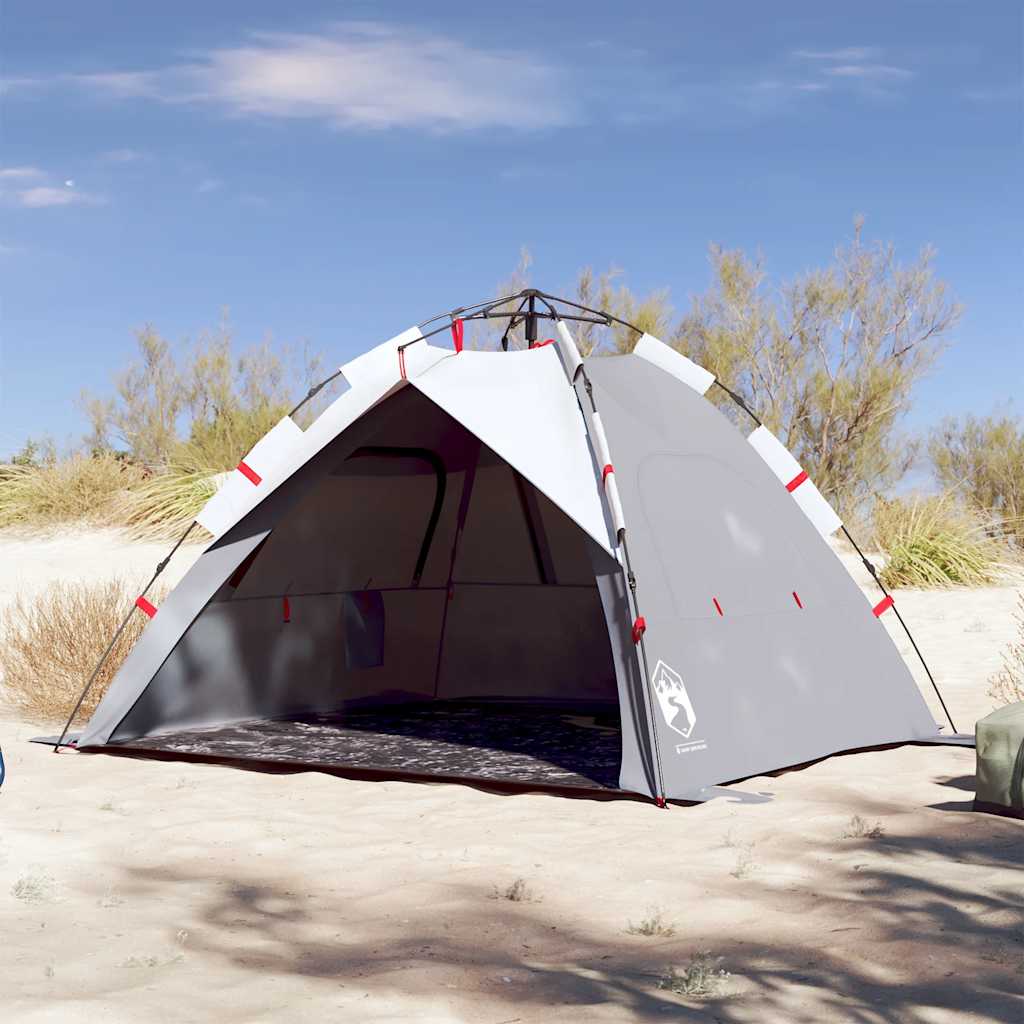vidaXL Beach Tent 3-Person Gray Quick Release Waterproof
