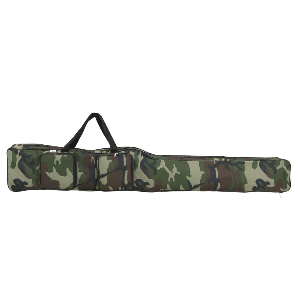 vidaXL Fishing Rod Bag Green Camouflage 59.1 Oxford Fabric