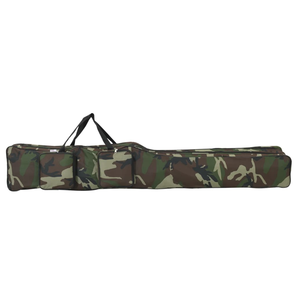 vidaXL Fishing Rod Bag Green Camouflage 63 Oxford Fabric
