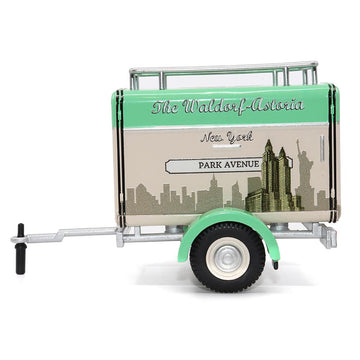 Travel Trailer Beige With Light Green Top ''The Waldorf-Astoria Luggage Service New York - Park Avenue'' 1/24 Diecast Model Car