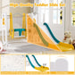 7-in-1 Toddler Swing and Slide Set L-shaped with Ladder and Basketball Hoop