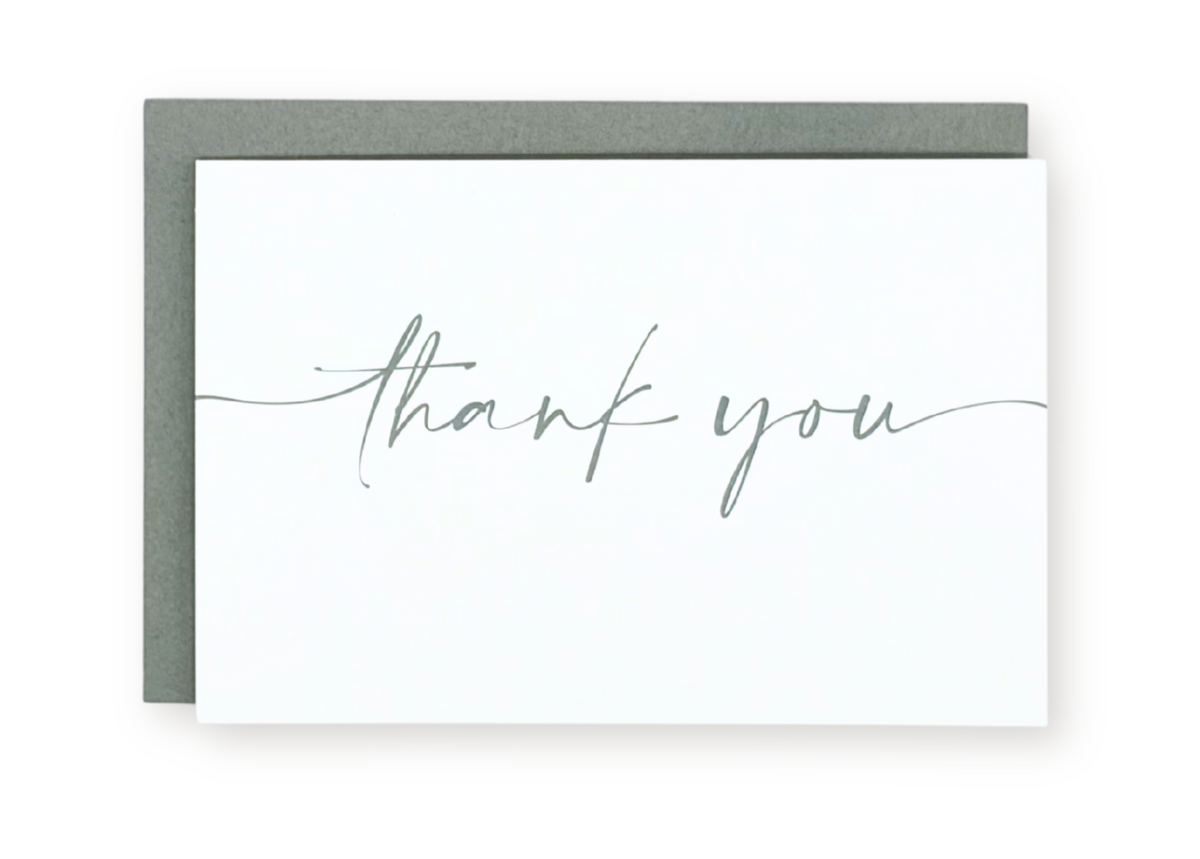 10 Pack Thank You Greeting Cards - Gray