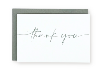 10 Pack Thank You Greeting Cards - Gray