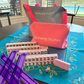 All In One - Mahjong Bundle - American Mahjong Set 166 2-Color Tiles - Blue & Pink Bag  Blue Mat