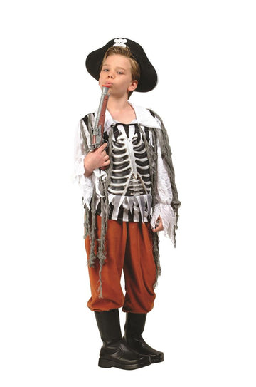 Rg Costumes Skull Pirate Costume, Black/Rust/White, Large