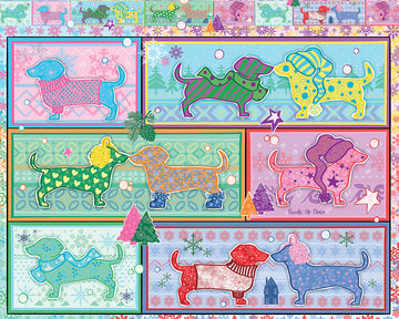 Heritage Puzzle Inc. 1000 Piece Jigsaw Puzzle - Bundle Up Doxie Theme