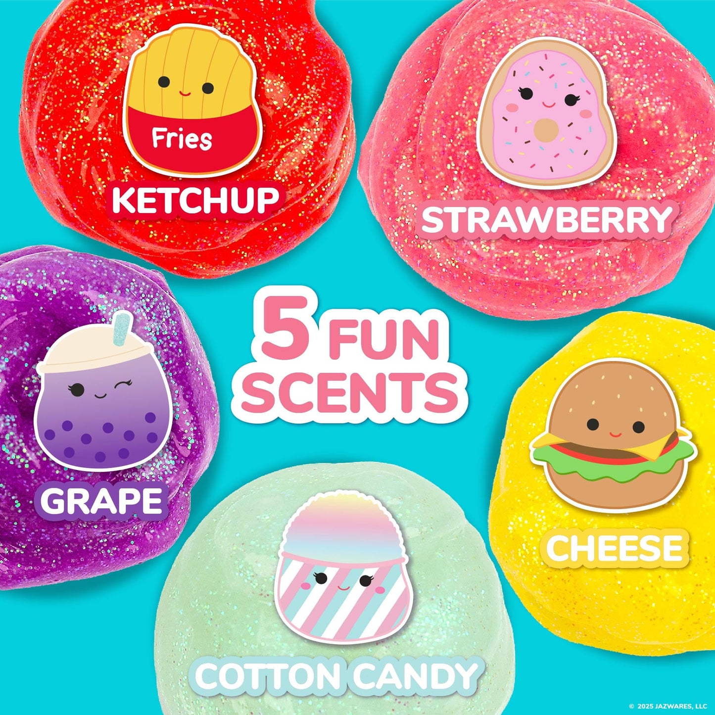 Original Squishmallows Ultimate Compounds Set, 25-Pack, Scented Glitter Slimes, Slime Party Favors For Kids, Slime Bulk, Kids Pa