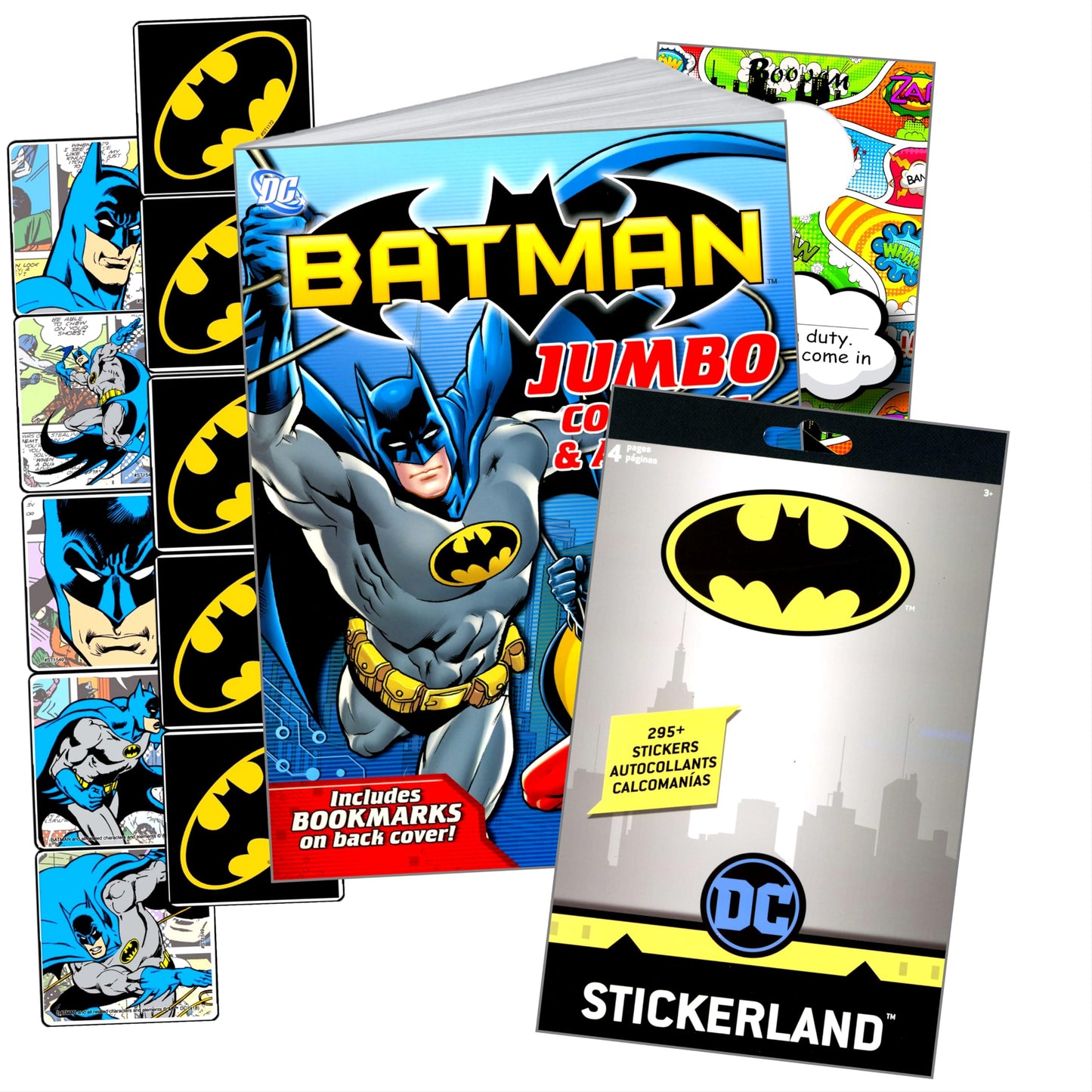 Bendon Batman Coloring Book Set - Large with Stickers, Reward Stickers & Superhero Door Hanger