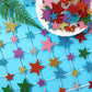 JULBEAR Colorful Glitter Star Foam Sticker, 300Pcs Stars Shapes Glitter Self Adhesive Foam Stickers for Kids Party Favors Toddle