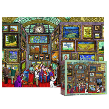 Antelope 2 in 1 1000 Piece Puzzle Bundle - Van Gogh's Time Travel to Muse Da Orsay - 1000 Piece Jigsaw Puzzle Bundle with Vase F