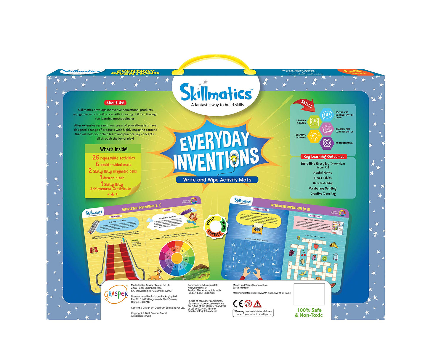 Skillmatics Educational Game : Everyday Inventions | Reusable Activity Mats With 2 Dry Erase Markers | Gifts & Learning Tools For Ages 6-9