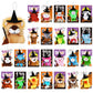 Fovths 24 Pieces Halloween Mini Stuffed Animals Plush Toy With Witch Hat Broom Cards Keychain For Kids Boys Girls Halloween Stuf