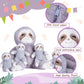 Earthsound Sloth Mom And Baby Stuffed Animal Mommy Plush Toy,18'' Cute Small Fluffly Mama Soft Toy With Little Babies,Family Set