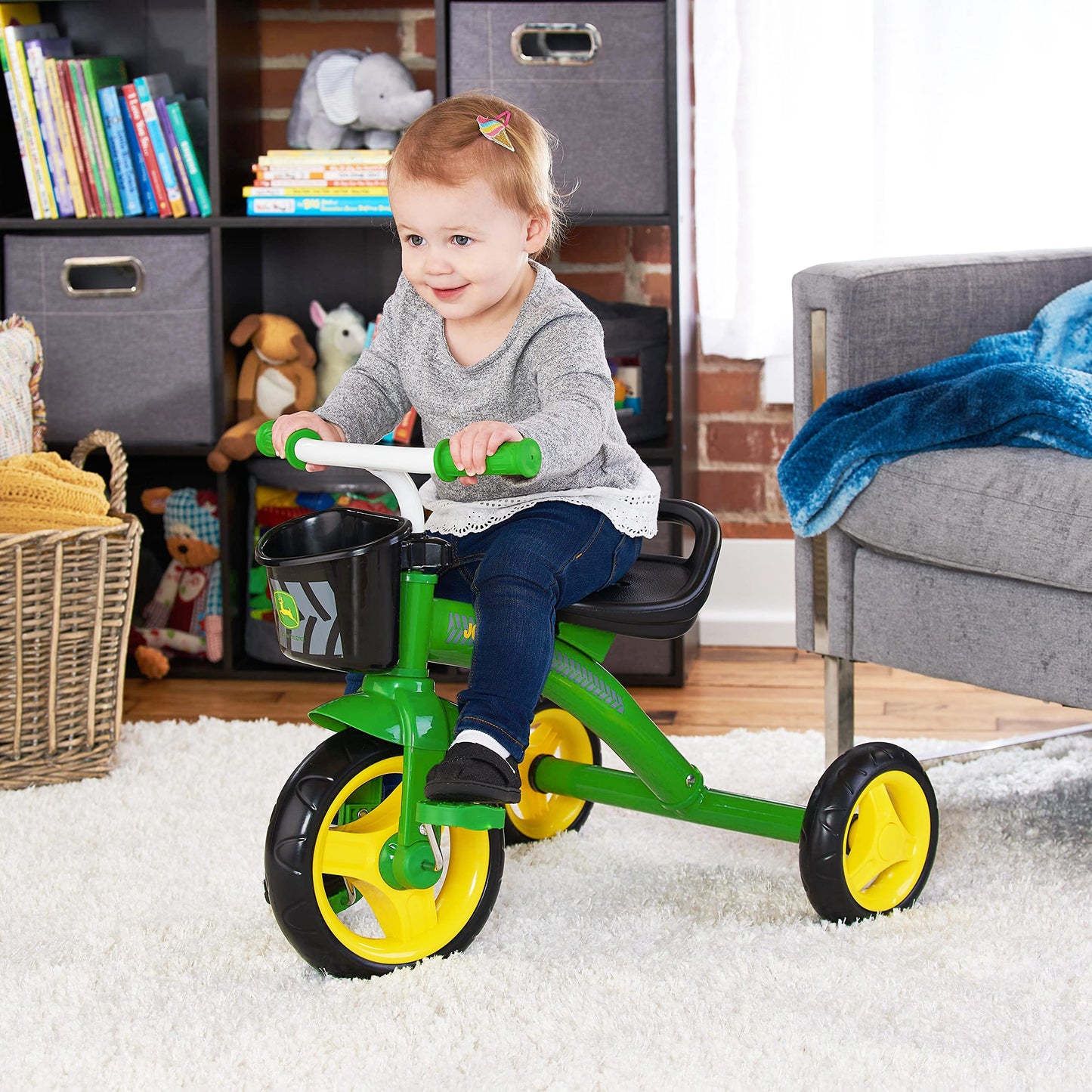 John Deere Tricycle for Kids, Heavy Duty Ride On Toy, Large Green, Alloy Steel, Model 46790, Ages 2 and Up