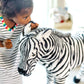 Melissa & Doug Giant Striped Zebra Stuffed Animal - Lifelike Black Textile Toy, Nearly 3 Feet Tall, Model 2184