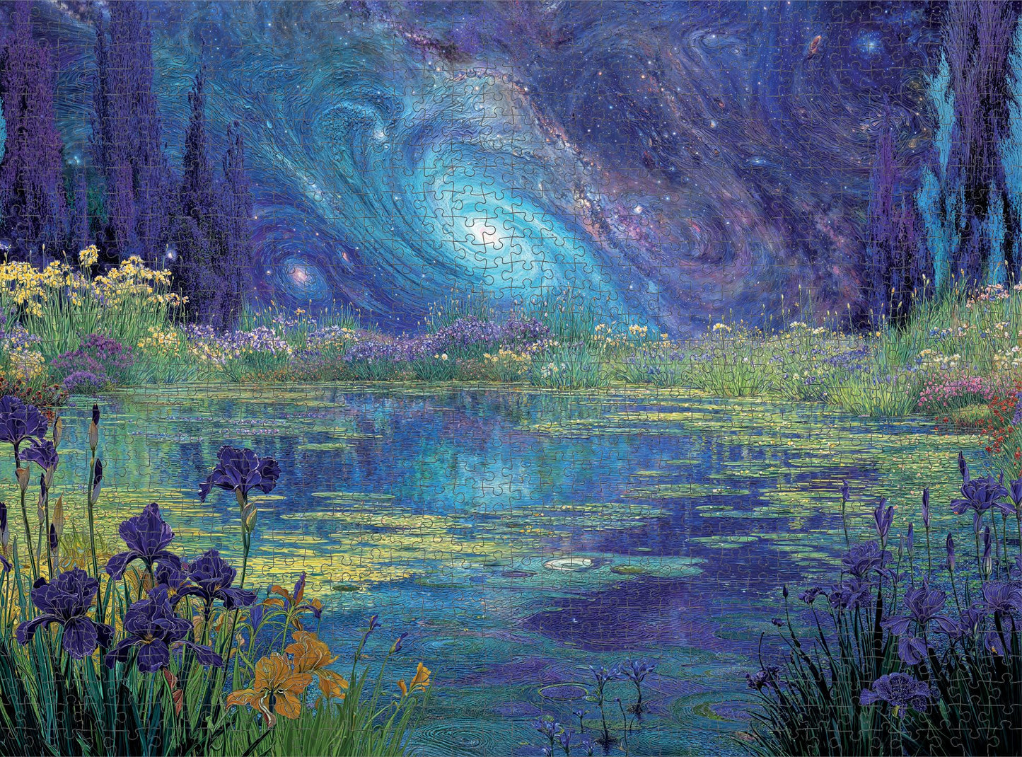Cross & Glory 1000 Piece Jigsaw Puzzle - Milky Way Rising, Eco-Friendly Cardboard, Surreal Cosmic Artwork, 19.7x27.6 inches