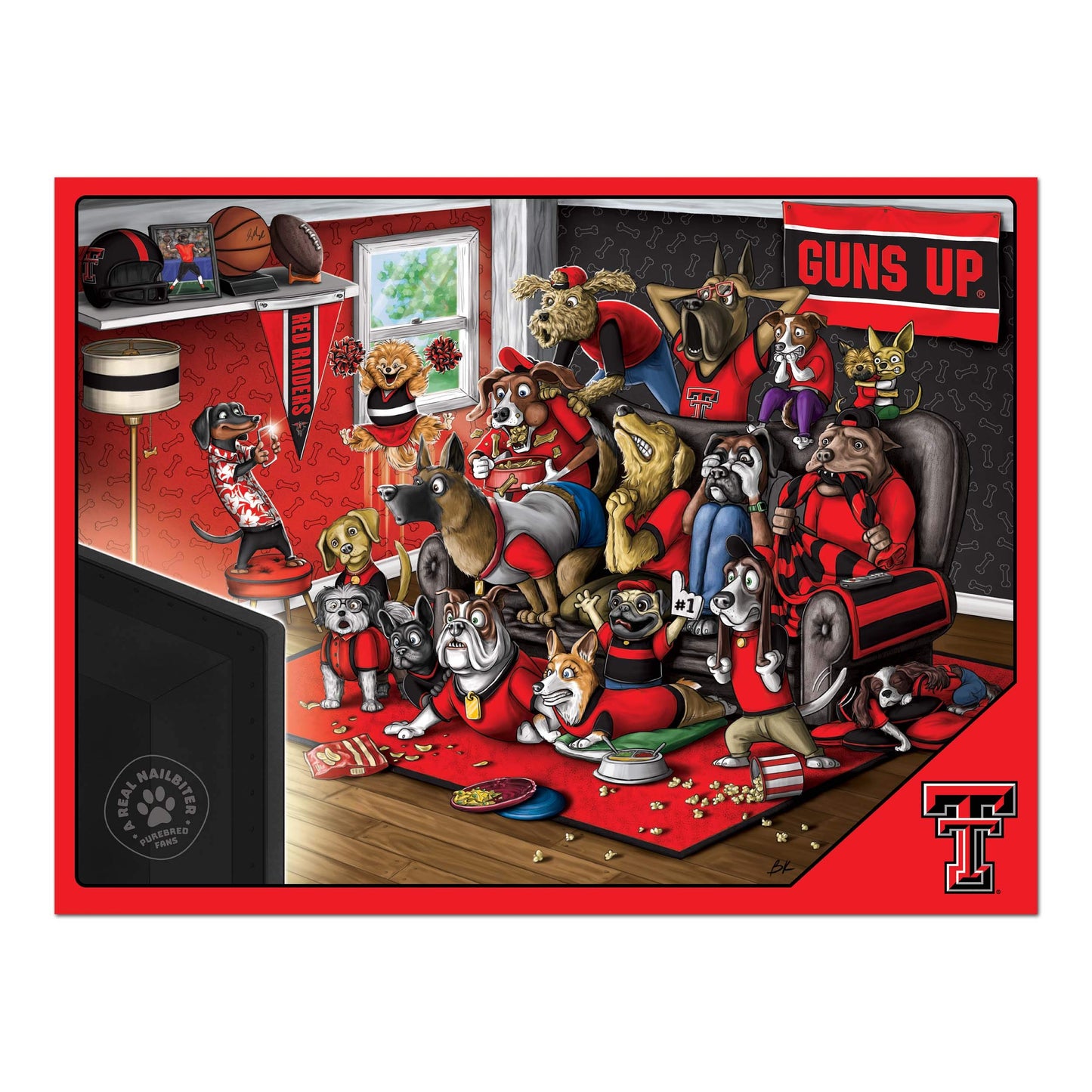 Youthefan Ncaa Texas Tech Red Raiders Purebred Fans 500Pc Puzzle - A Real Nailbiter
