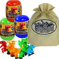Hog Wild StikBot Dinosaur Mystery Egg Figures Gift Set - 3 Pack Assorted Colors with Storage Bag, Medium, Plastic