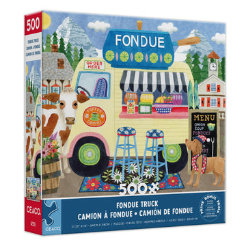Ceaco - Stephanie Peterson Jones - Fondue Truck - 500 Piece Puzzle for Adults - Challenging and Perfect for Game Nights - Finish