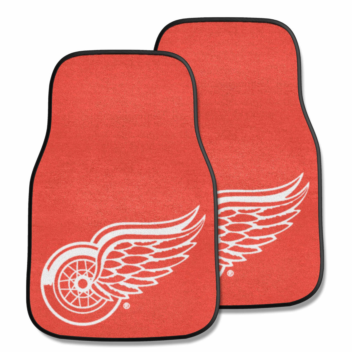 Fanmats 10286 NHL Detroit Red Wings Front Row Nylon Carpet Car Mat - 2 Piece