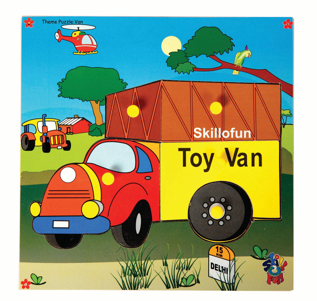 Skillofun Wooden Puzzle With Knobs For Kids, Colorful And Engaging Educational Toy | EcoFriendly, NonToxic Materials For Safe 