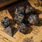UDIXI Flame Yooperlite Gemstone Dice Set D&D Natural Stone Dice with Gift Box for Dungeons and Dragons Role Playing Game and Tab
