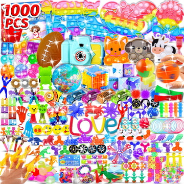 1000Pcs Party Favors For Kids Fidget Toys Pack Birthday Gift Toys Goodie Bags Stuffers Sensory Toy Treasure Box Birthday Party S