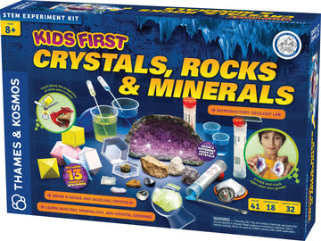 Thames & Kosmos Kids First Crystals, Rocks & Minerals Science Experiment Kit, Intro To Geology, Mineralogy & Crystal Growing For Early Learners