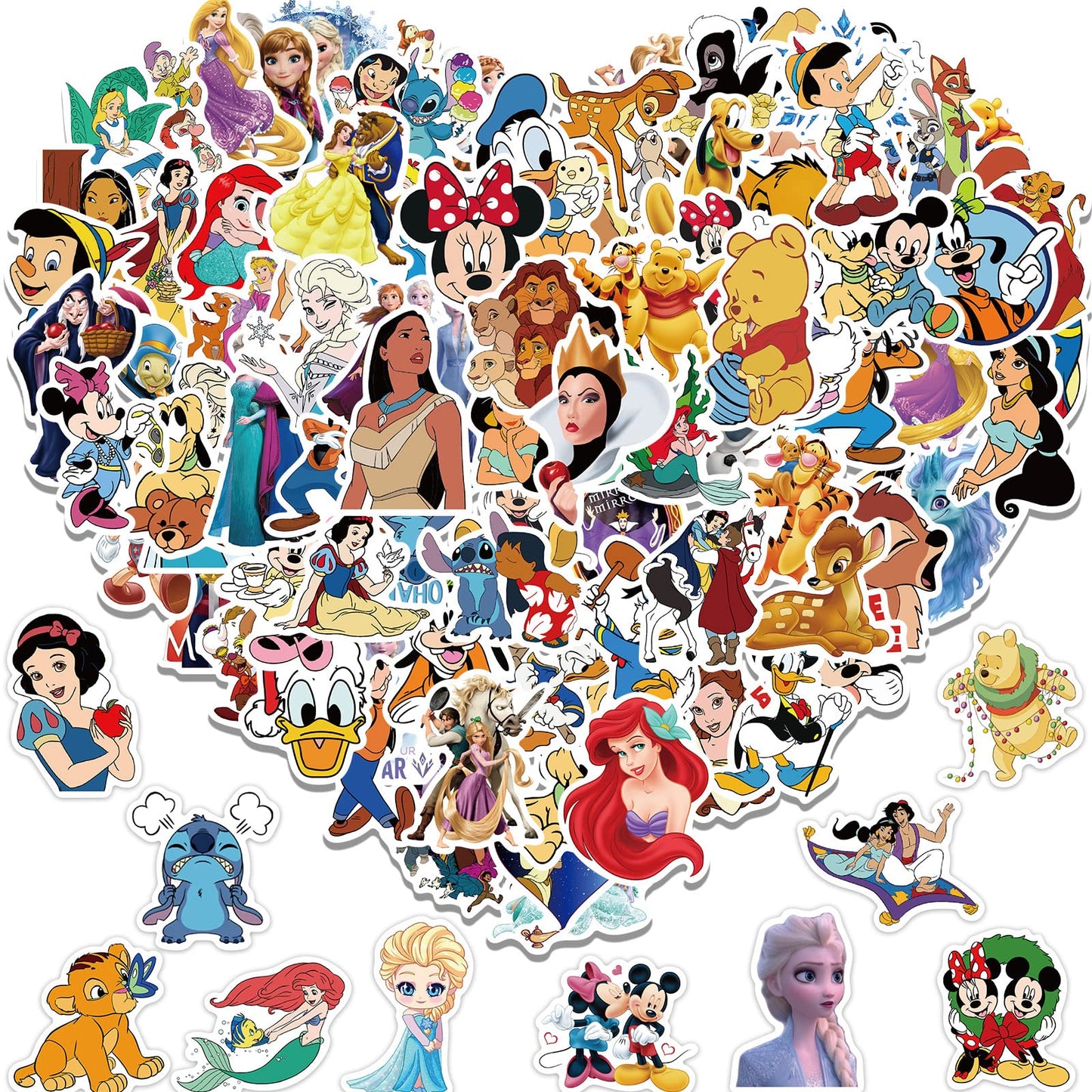 Water Bottle Stickers For Kids,100Pcs Cute Cartoon Character Stickers,Dovipta Vinyl Waterproof Stickers For Water Bottle Skatebo