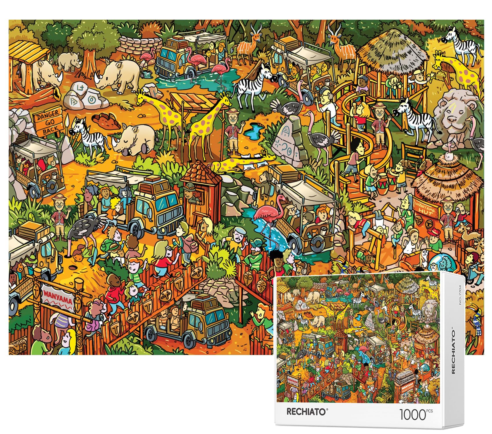 Jigsaw Puzzles for mature-themeds  1000 Pieces Animal Paradise Puzzle  Cartoon Painting Challenging Puzzles for Family Activity Game Nights Gifts Fidget Stress Relief