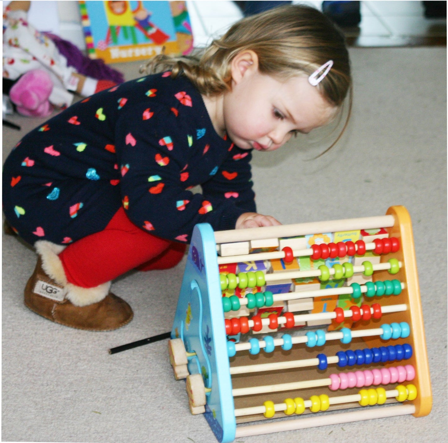 Toys of Wood Oxford Wooden Activity Centre - 5-in-1 Montessori Cube for Toddlers, Small, Colored, Model 1