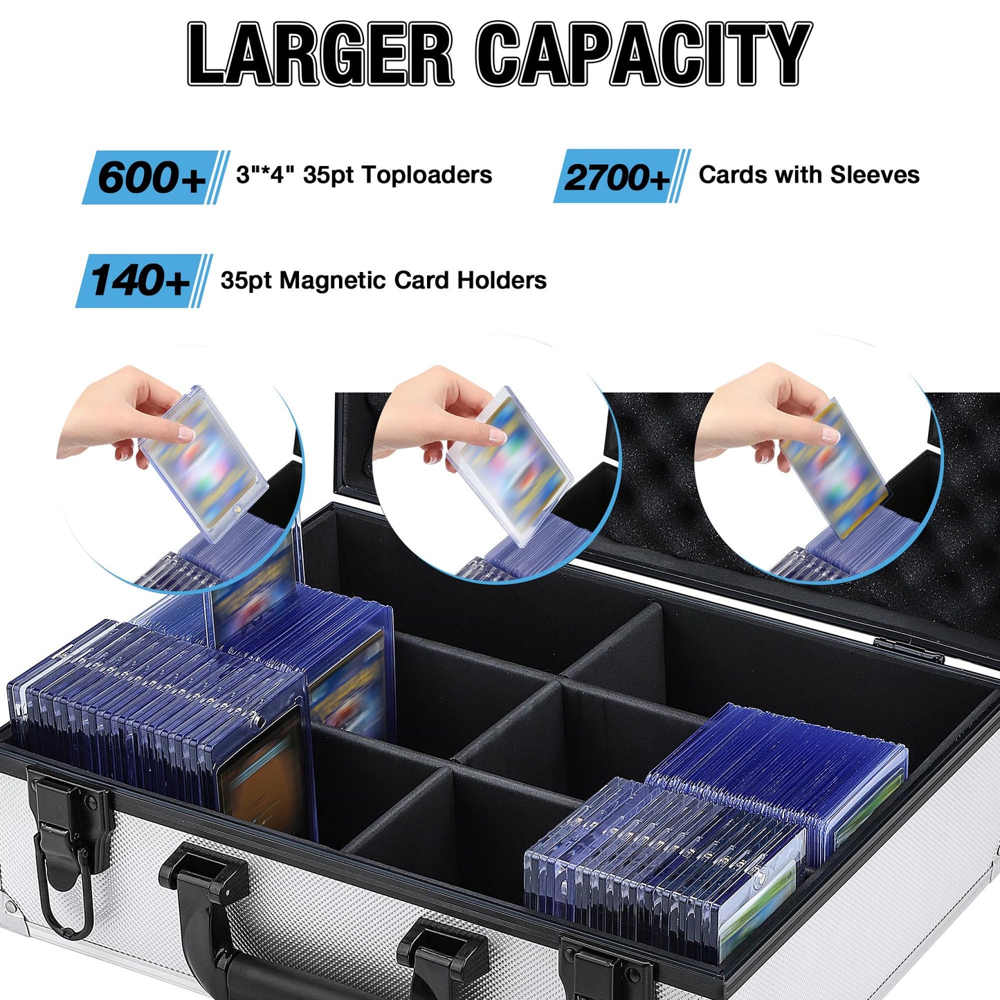 Tcguard Toploader Storage Box For 3'*4' 35Pt Toploaders, Waterproof, Anti-Skid, Card Storage Box With Dividers, Fits Trading Cards And Sports Cards (Holds 600+ Toploaders-Red)