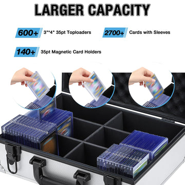 Tcguard Toploader Storage Box For 3'*4' 35Pt Toploaders, Waterproof, Anti-Skid, Card Storage Box With Dividers, Fits Trading Cards And Sports Cards (Holds 600+ Toploaders-Red)