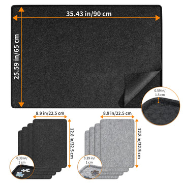 Lavievert Jigsaw Puzzle Board With 8 Sorting Trays & Cover, Portable Puzzle Mat, Lightweight Felt Puzzle Plateau For Adults, Large Puzzle Table Storage Holder For Up To 1500 Pieces - Black