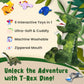 Dreamsbe Dinosaur Stuffed Animal T-Rex And 5 Little Dinos For Boys & Girls - Plush Stuffie With Zippered Pocket Eating Dinosaurs Gift Ages 3 4 6 7 8 9 Years