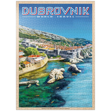 Mypuzzle Dubrovnik, Croatia - A Jewel Of The Dalmatian Coast, Vintage Travel Poster - Premium 1000 Piece Jigsaw Puzzle For Adult