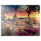 MyPuzzle Beautiful Sunset Over The City of Rome in The Evening - Premium 100 Piece Jigsaw Puzzle for Adults