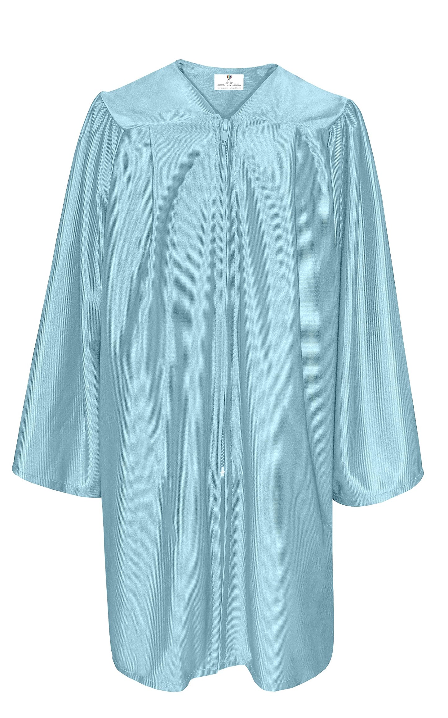 GradPlaza Shiny Choir Robe Kindergarten Preschool Graduation Gown Shiny Graduation Gown for Kids Sky Blue Size 24