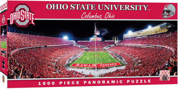 Masterpieces - 1000 Piece Jigsaw Puzzle, Ncaa Ohio State Buckeyes, Panoramic Football Stadium View, Fun For Adults And Family, 1