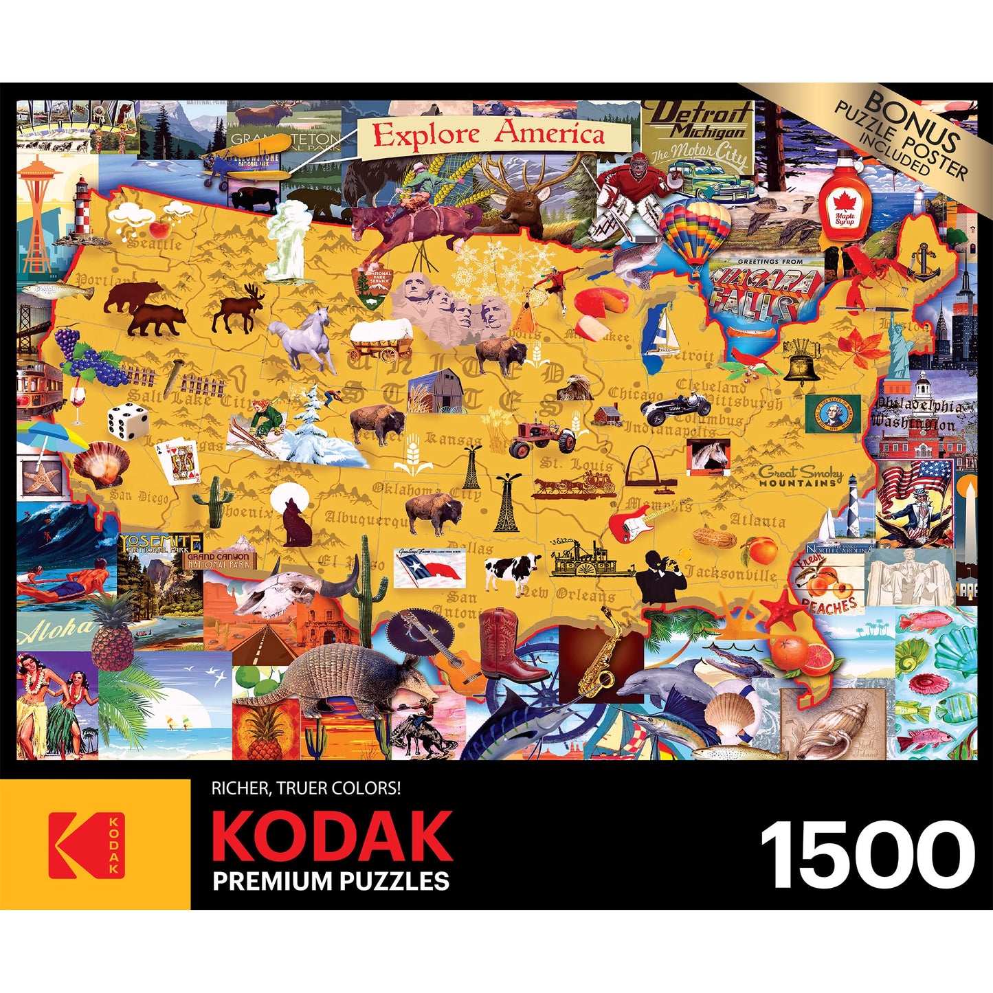 Roseart - Kodak Premium - Explore America - 1500 Piece Jigsaw Puzzle For Adults