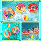 90Shine 7Pcs Donut Pool Floats: Doughnut Swimming Rings With 13.5' Beach Balls - Inflatable Tubes Floaties Toys For Kids Adults